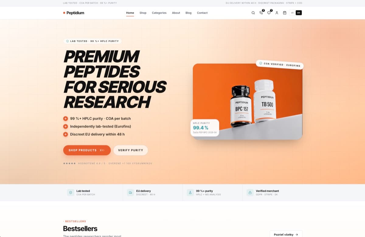 Peptidium — Eshop · prémiové výskumné peptidy